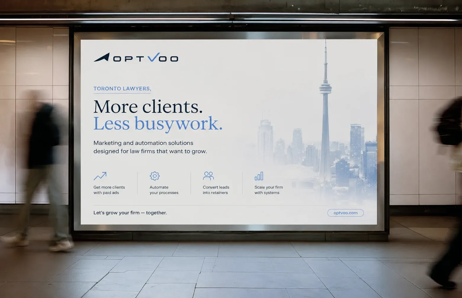 Optvoo campaign concept shown on a Toronto street-level digital display